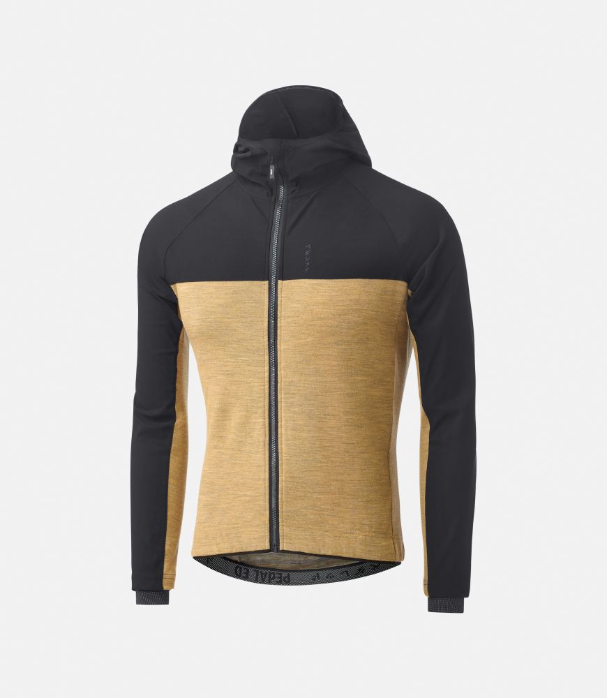 all road cycling merino hooded jersey mustard jary front pedaled