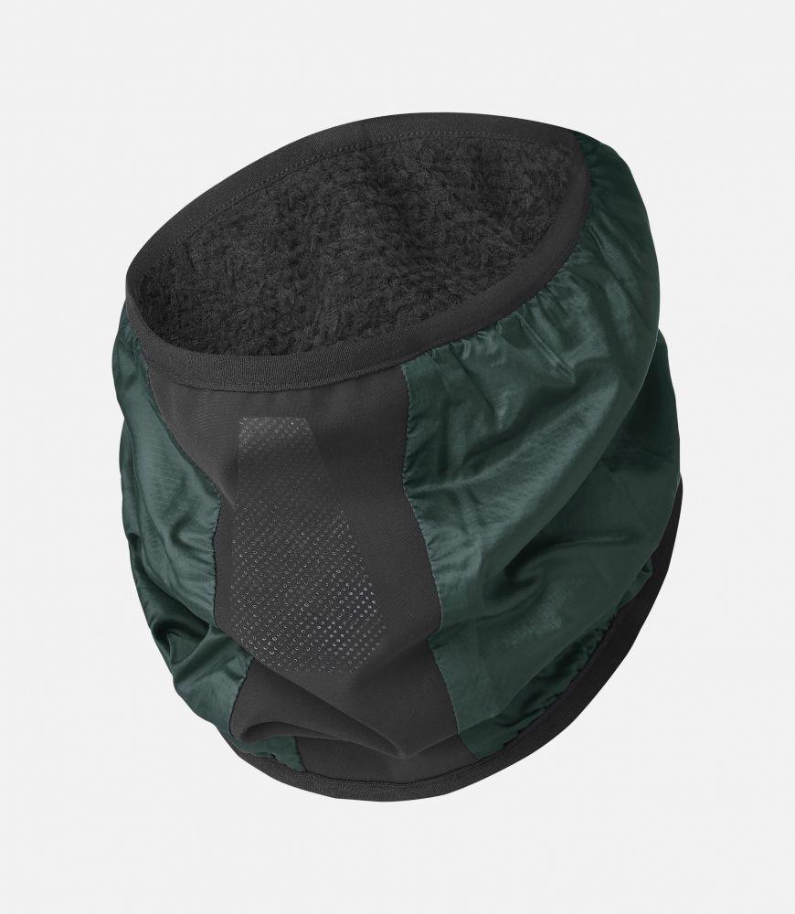 merino neck warmer forest green mirai front pedaled