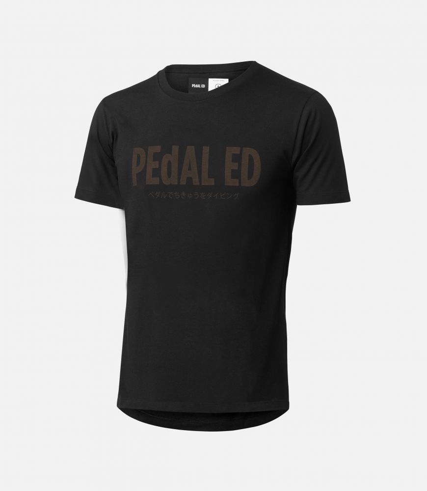 cotton t shirt logo black front pedaled