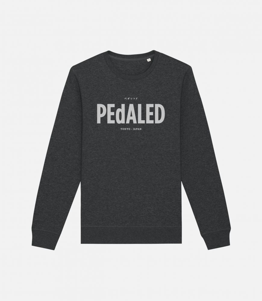 Cotton Sweatshirt Dark Grey for Men - Front - Logo | PEdALED
