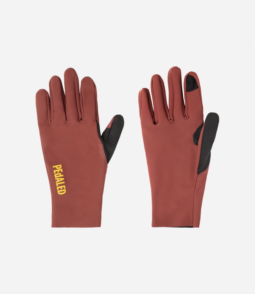 Cycling Waterproof Gloves Dark Red Unisex - Front - Odyssey | PEdALED
