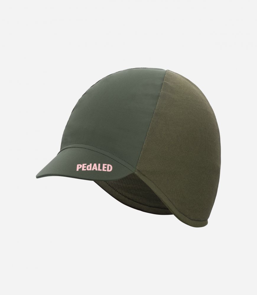 Cycling Merino Cap Green - Front - Element | PEdALED
