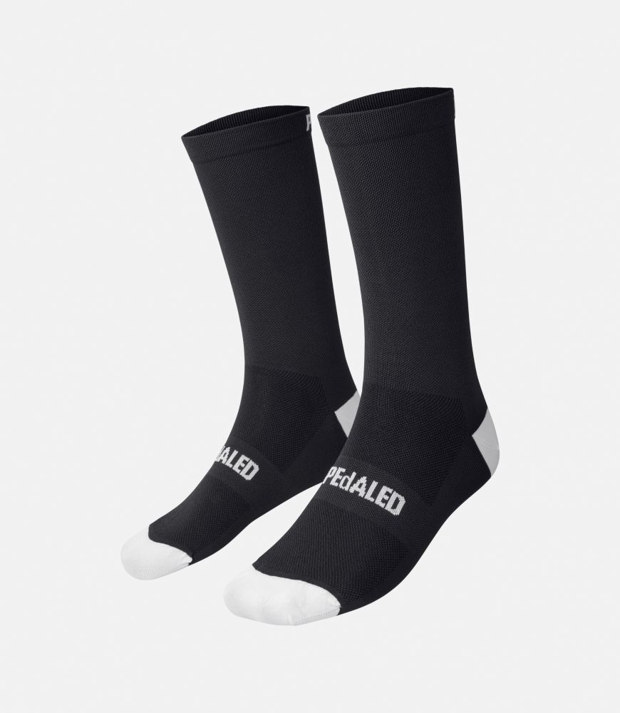 Cycling Socks Black Unisex - Front - Essential | PEdALED