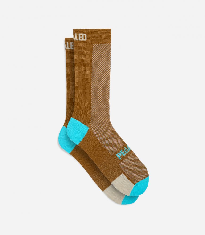 Cycling Socks Training Brown - Front - Element | PEdALED
