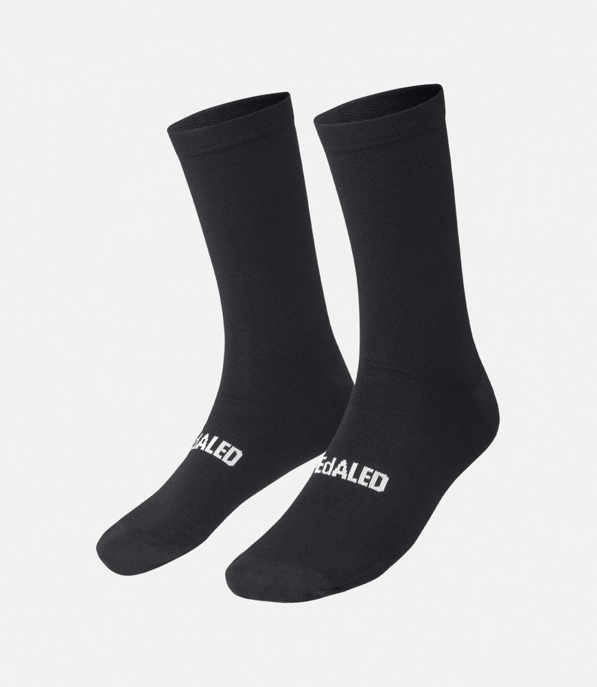 cycling socks merino black essential pedaled