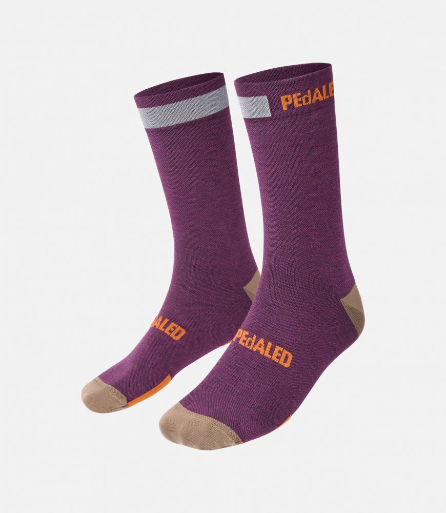 Cycling Reflective Socks Purple Unisex - Front - Odyssey | PEdALED

