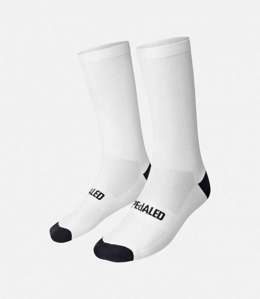Cycling Socks White Unisex - Front - Essential | PEdALED
