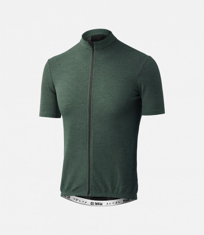 kaido merino jersey forest green front still life pedaled