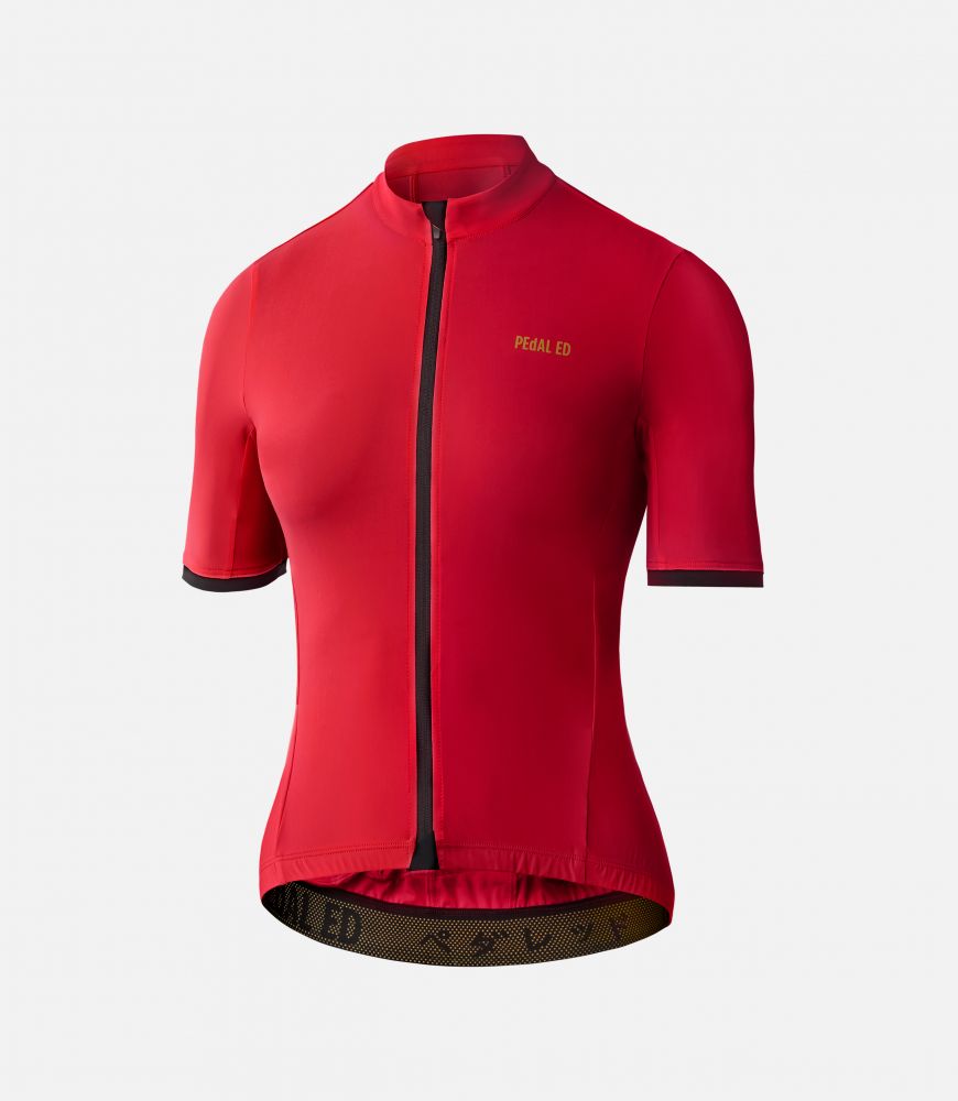 women essential jersey kawa red front pedaled