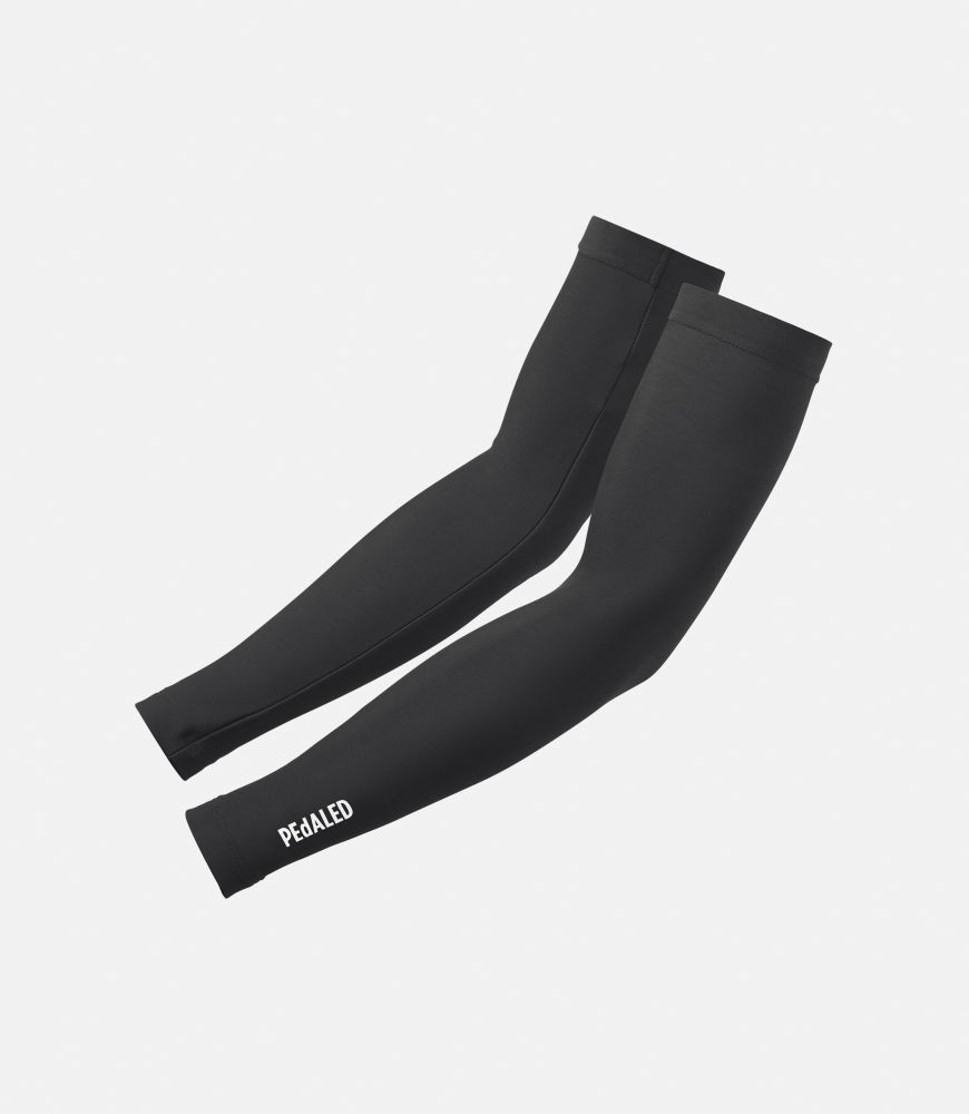 men cycling arm warmer black essential left pedaled