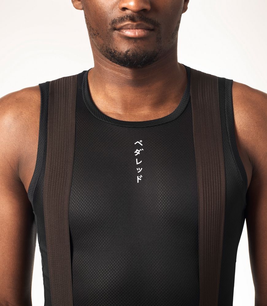 black L Men's Cycling Base Layer Shirt Sleeveless 