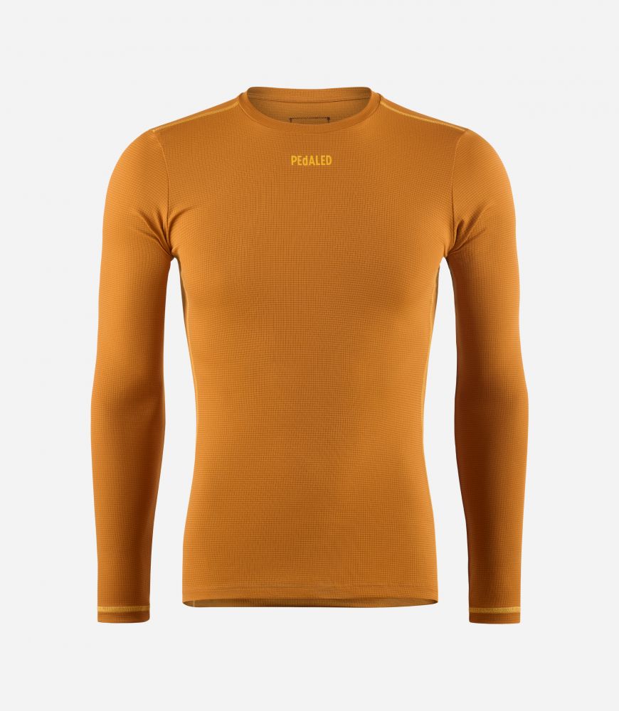 Cycling Base Layer Long Sleeve Brown for Men - Front - Odyssey | PEdALED
