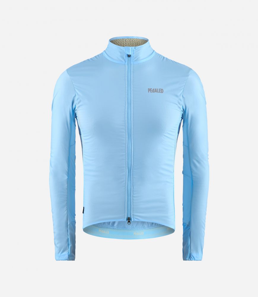 Cycling Insulated Jacket Light Blue for Men - Front - Element | PEdALED
