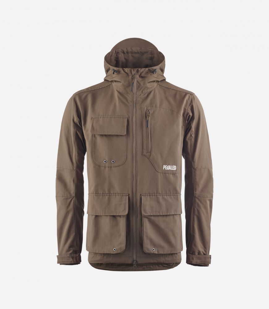 Cycling Adventure Jacket Brown for Men - Front - Lifewear | PEdALED
