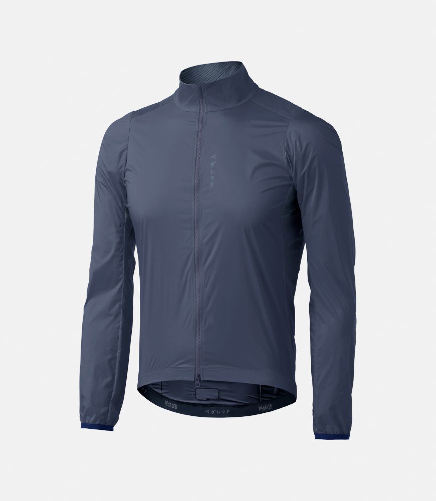 men cycling jacket windproof blue mirai front pedaled