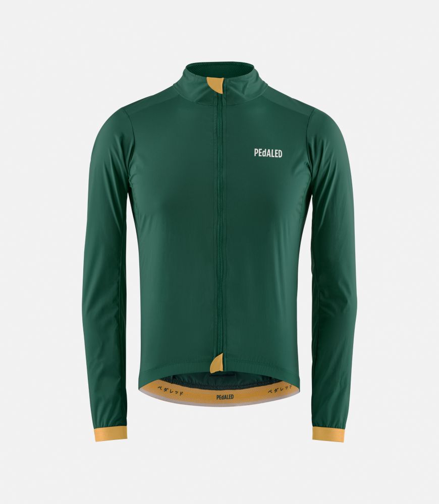 men cycling jacket windproof green essential front pedaled