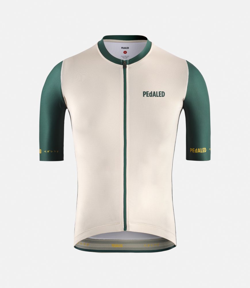 Cycling Jersey White for Men - Front - Logo | PEdALED