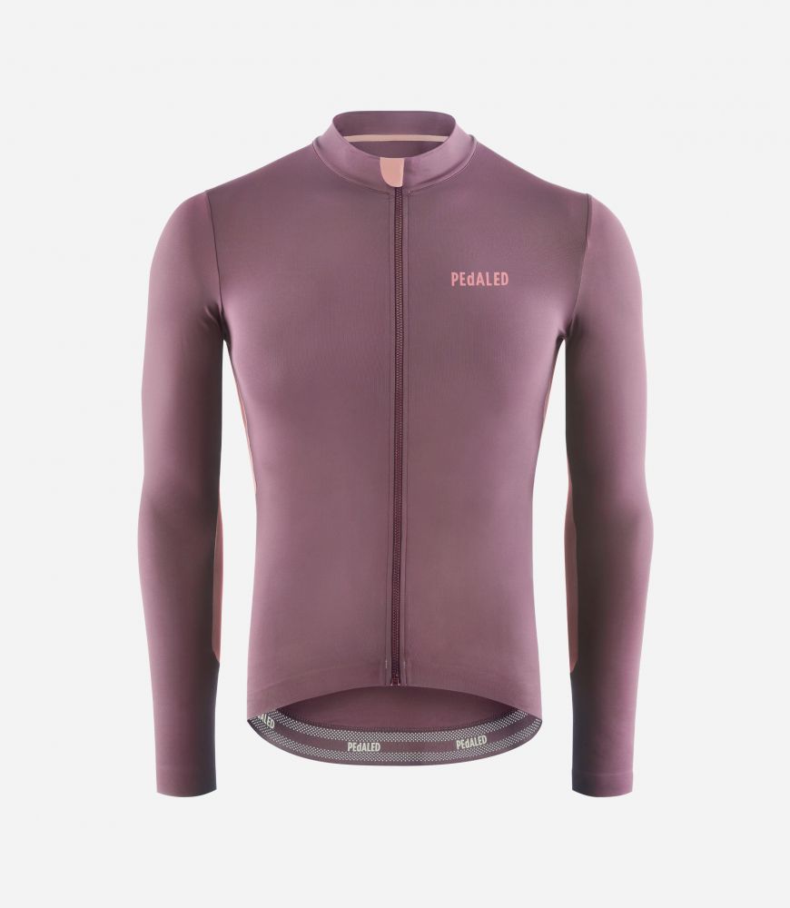 Cycling Jersey Long Sleeve Purple for Men - Front - Element | PEdALED