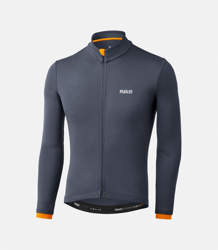 Cycling Jersey Blue Merino for Men - Front - Essential | PEdALED
