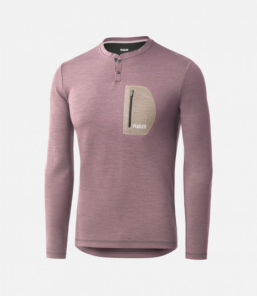 Cycling Jersey Longsleeve Pink for Men - Front - Jary | PEdALED
