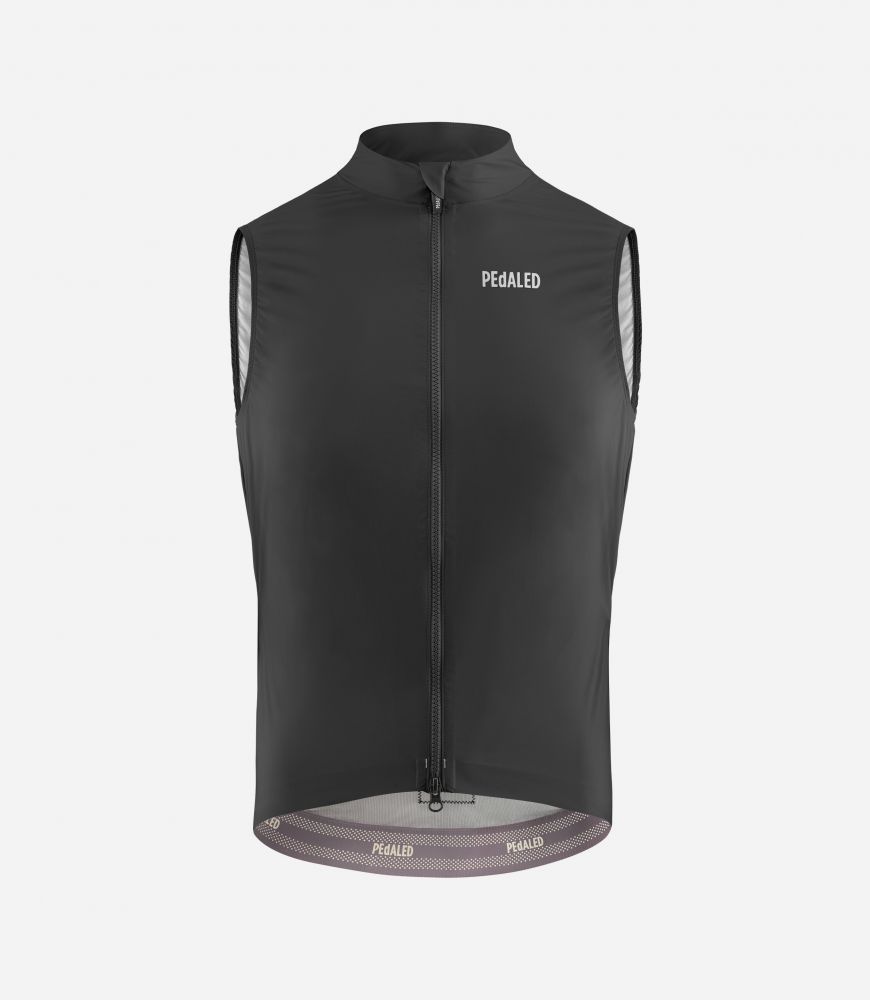 Cycling Waterproof Vest Black for Men - Front - Element | PEdALED
