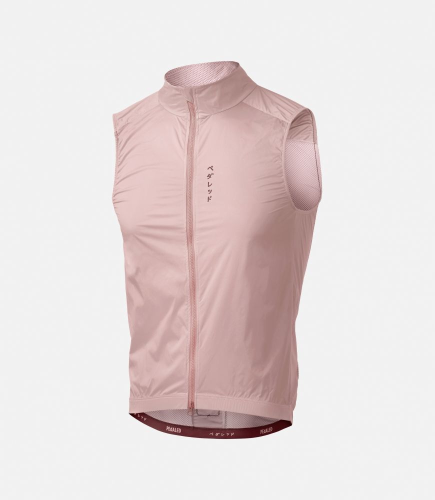 men cycling vest windproof pink mirai front pedaled