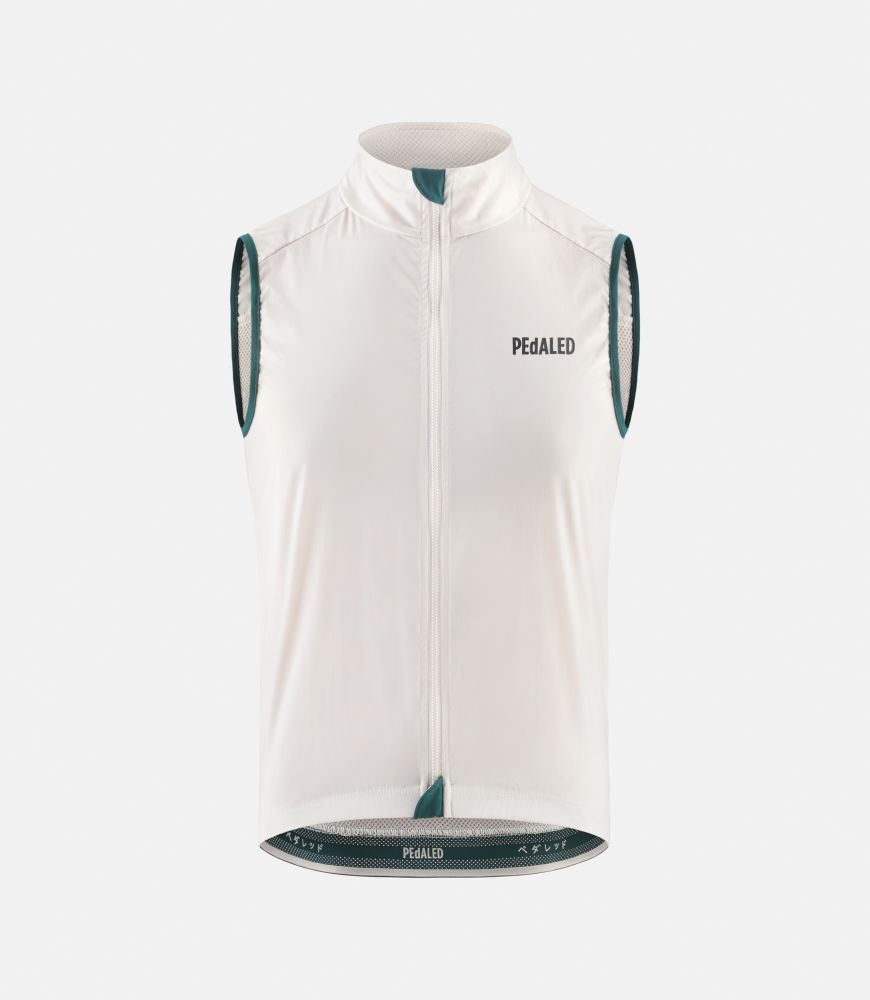 men cycling vest windproof white essential front pedaled