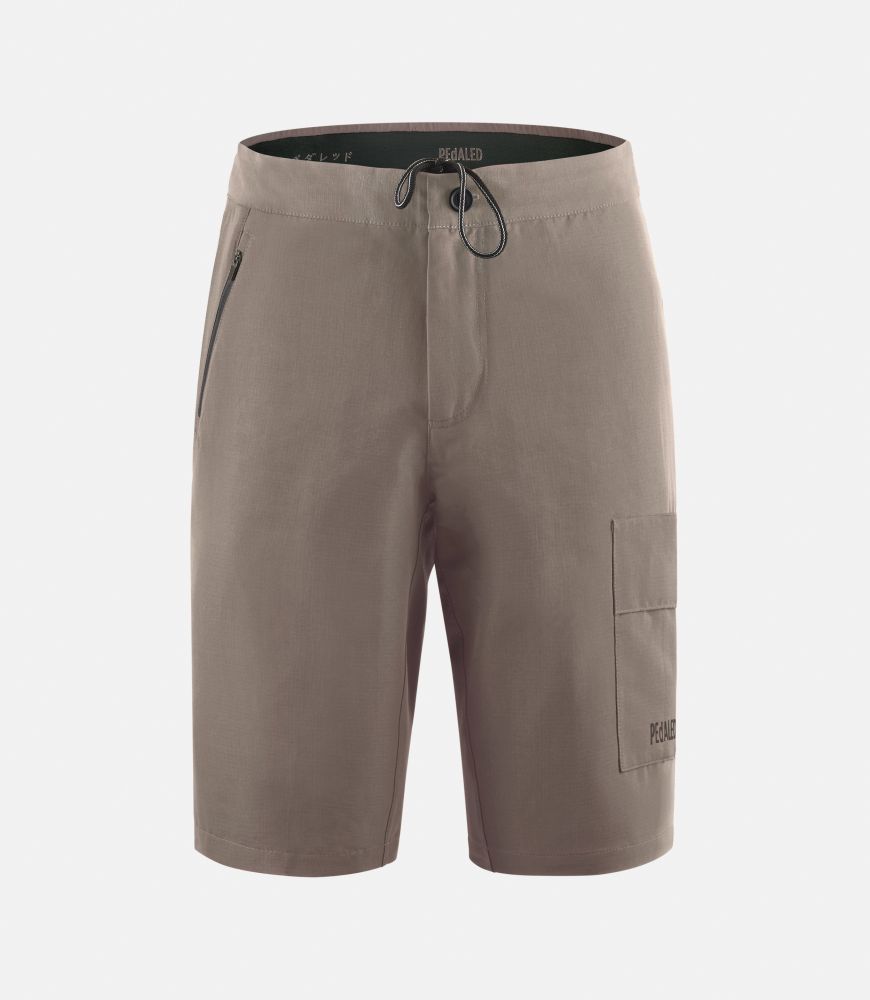 Cycling Gravel Shorts Walnut for Men - Front - Jary | PEdALED