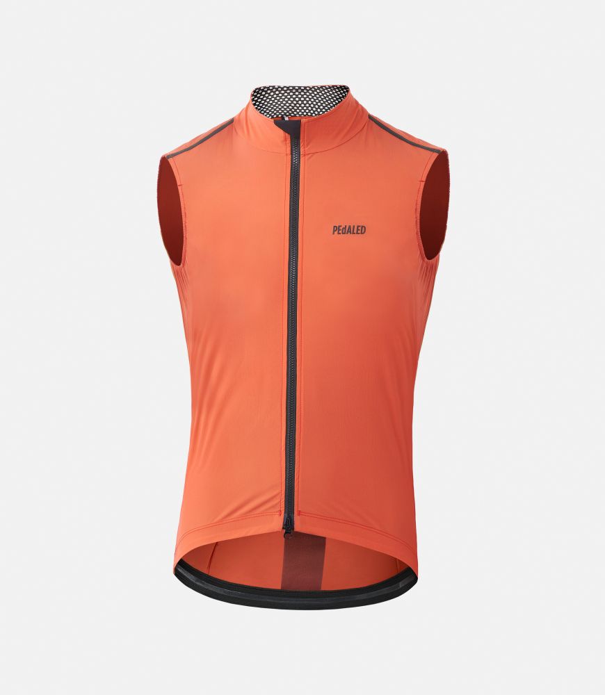 nest men water resistant cycling vest brick red front mirai pedaled