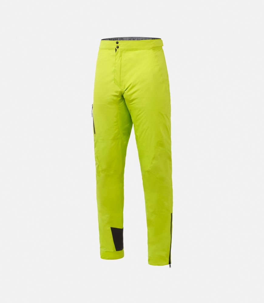 waterproof cycling pants lime odyssey front pedaled