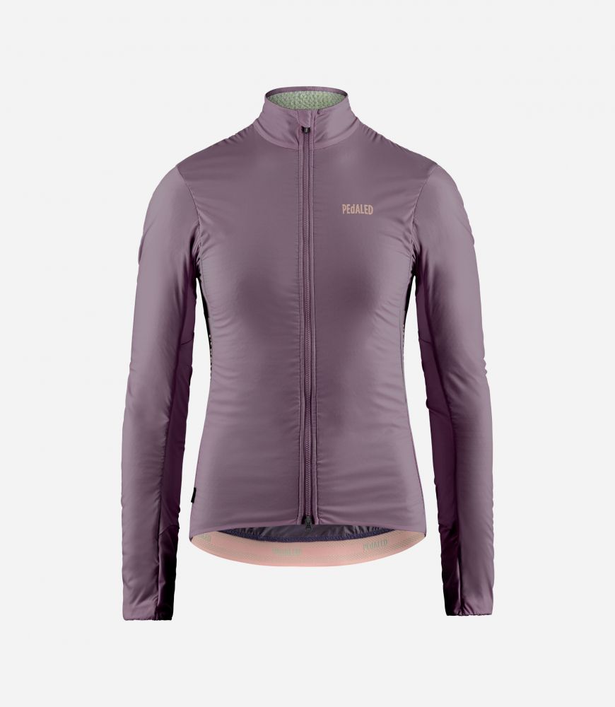 Cycling Insulated Jacket Lilac for Women - Front - Element | PEdALED