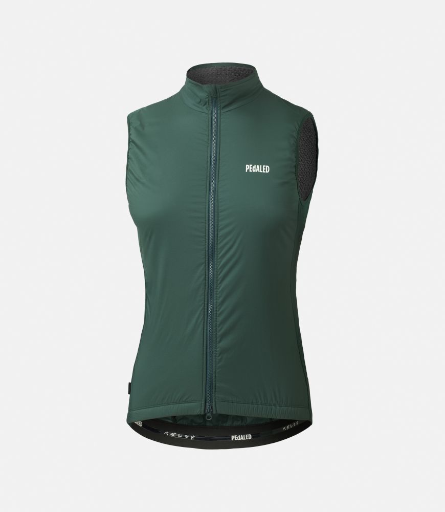 Cycling Vest Green for Women - Front - Essential | PEdALED

