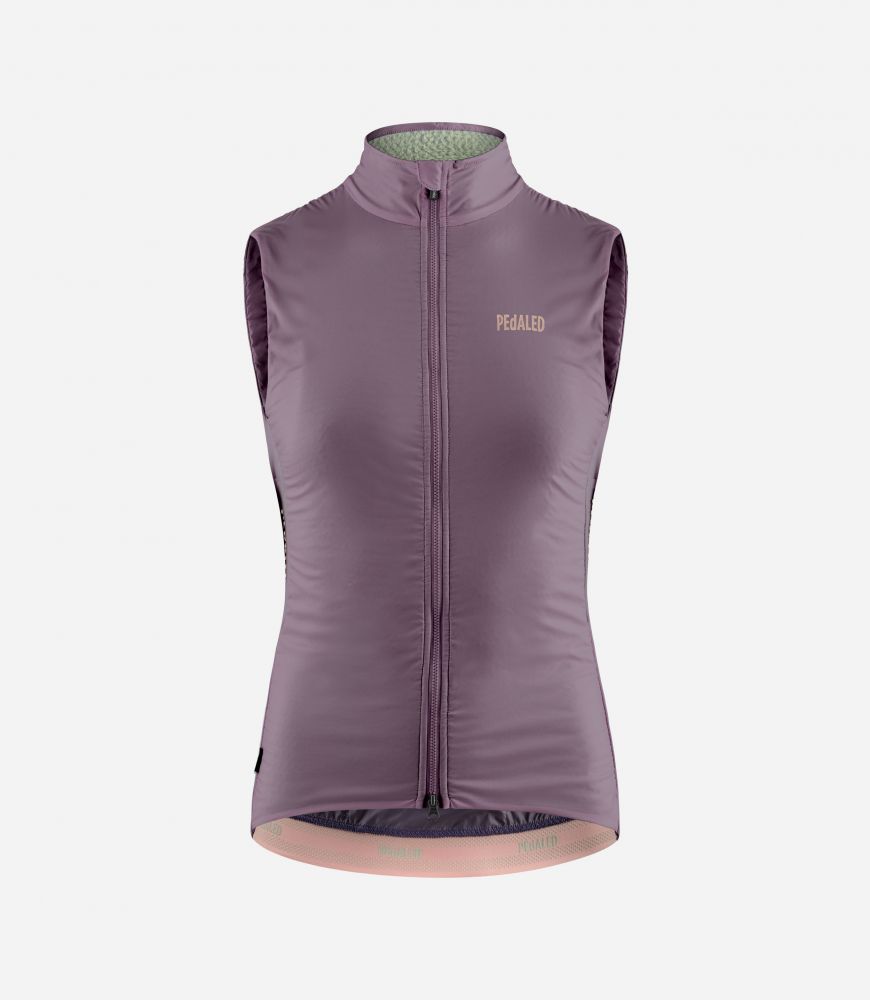 Cycling Insulated Vest Lilac for Women - Front - Element | PEdALED
