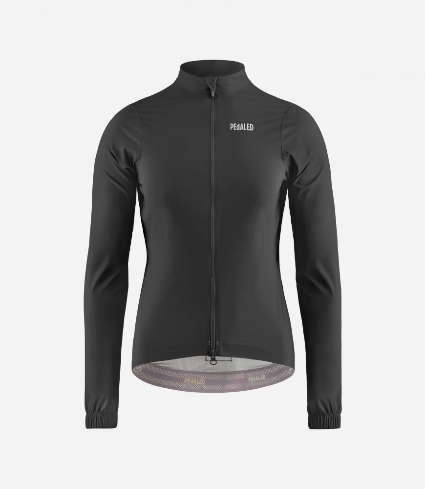 Cycling Waterproof Jacket Black for Women - Front - Element | PEdALED
