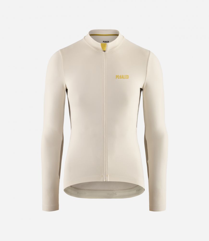 Cycling Jersey Long Sleeve Off White for Women - Front - Element | PEdALED
