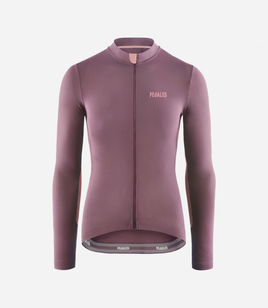 Cycling Jersey Long Sleeve Purple for Women - Front - Element | PEdALED
