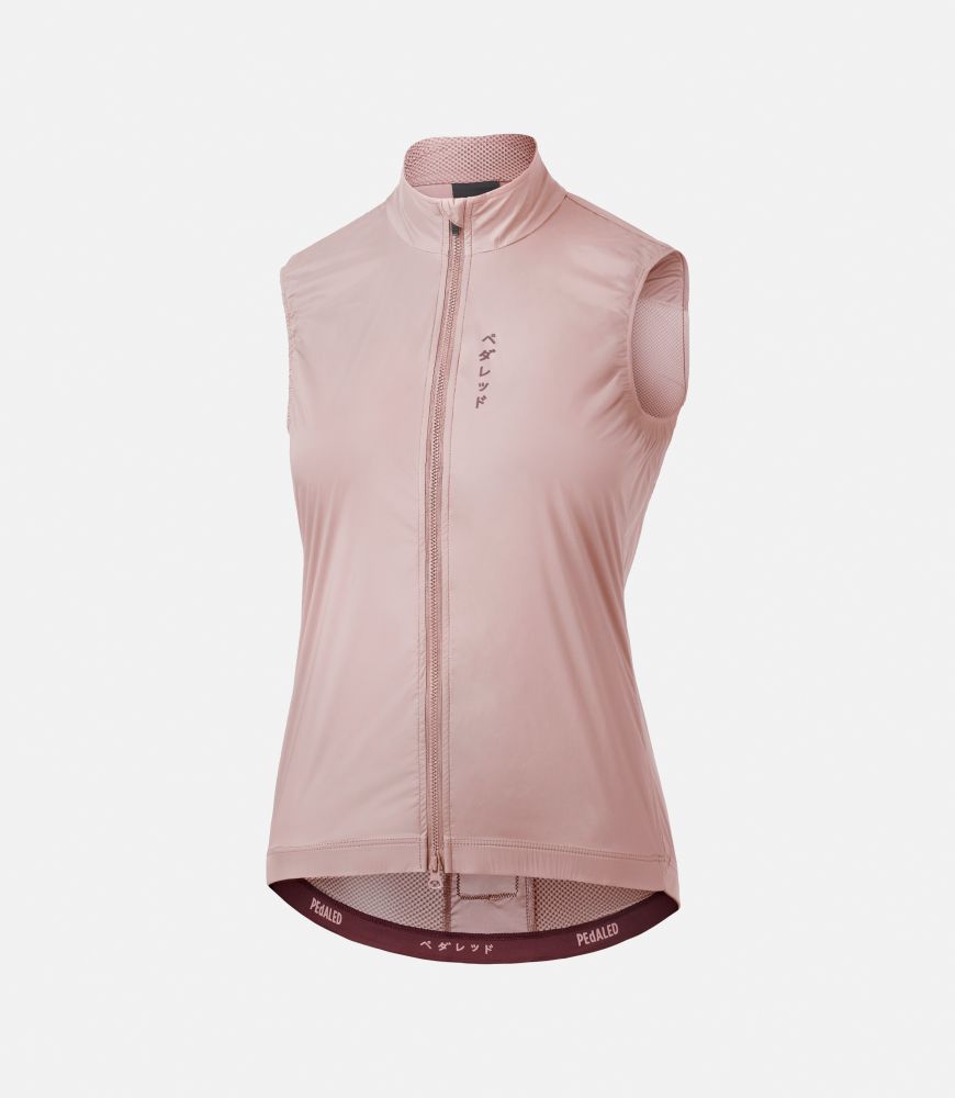 women cycling windproof vest pink mirai front pedaled