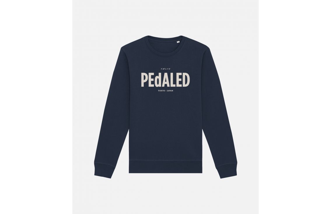 Cotton Sweatshirt Navy for Men - Front - Logo | PEdALED

