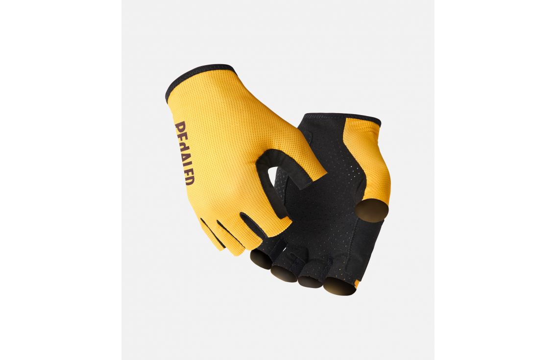 cycling gloves yellow mirai pedaled
