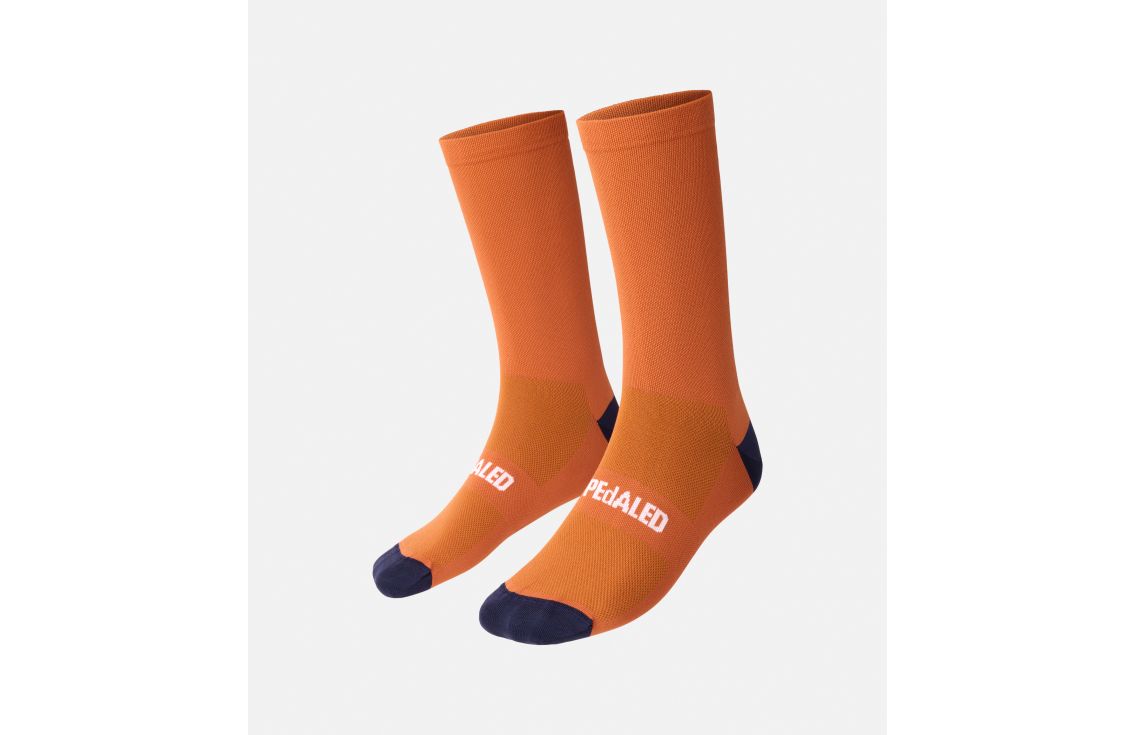 Cycling Socks Orange Unisex - Front - Essential | PEdALED
