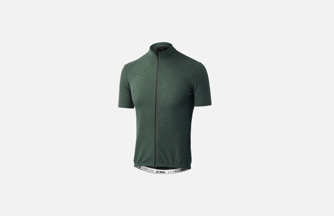 kaido jersey merino forest green front pedaled