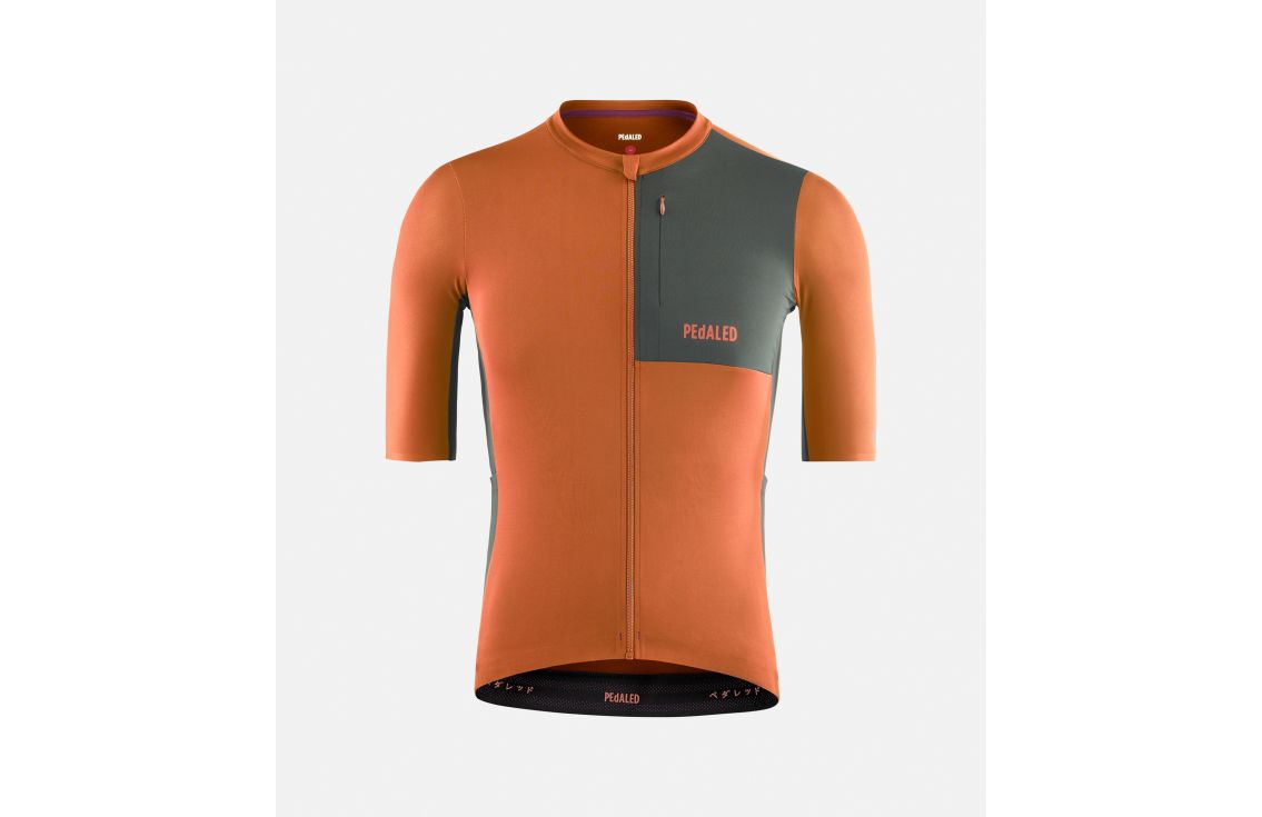 Cycling Cargo Jersey Orange for Men - Front - Odyssey | PEdALED
