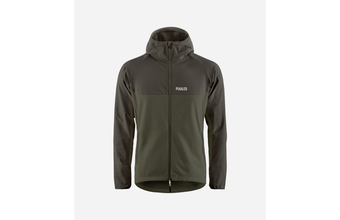 Cycling Hooded Jacket Dark Grey for Men - Front - Jary | PEdALED
