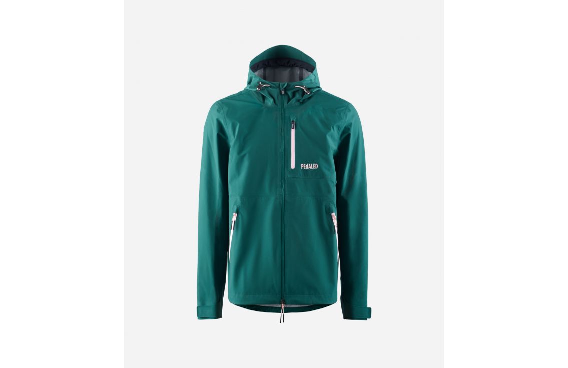 Cycling Waterproof Jacket Green for Men - Front - Odyssey | PEdALED
