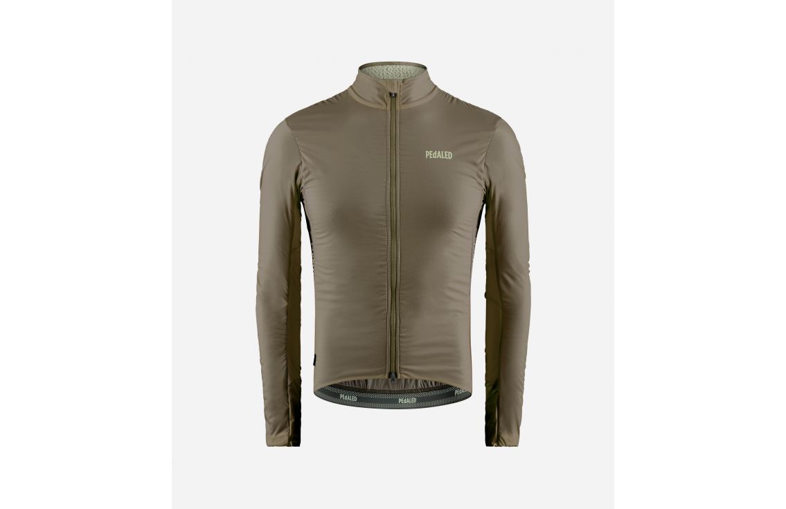 Cycling Insulated Jacket Green for Men - Front - Element | PEdALED