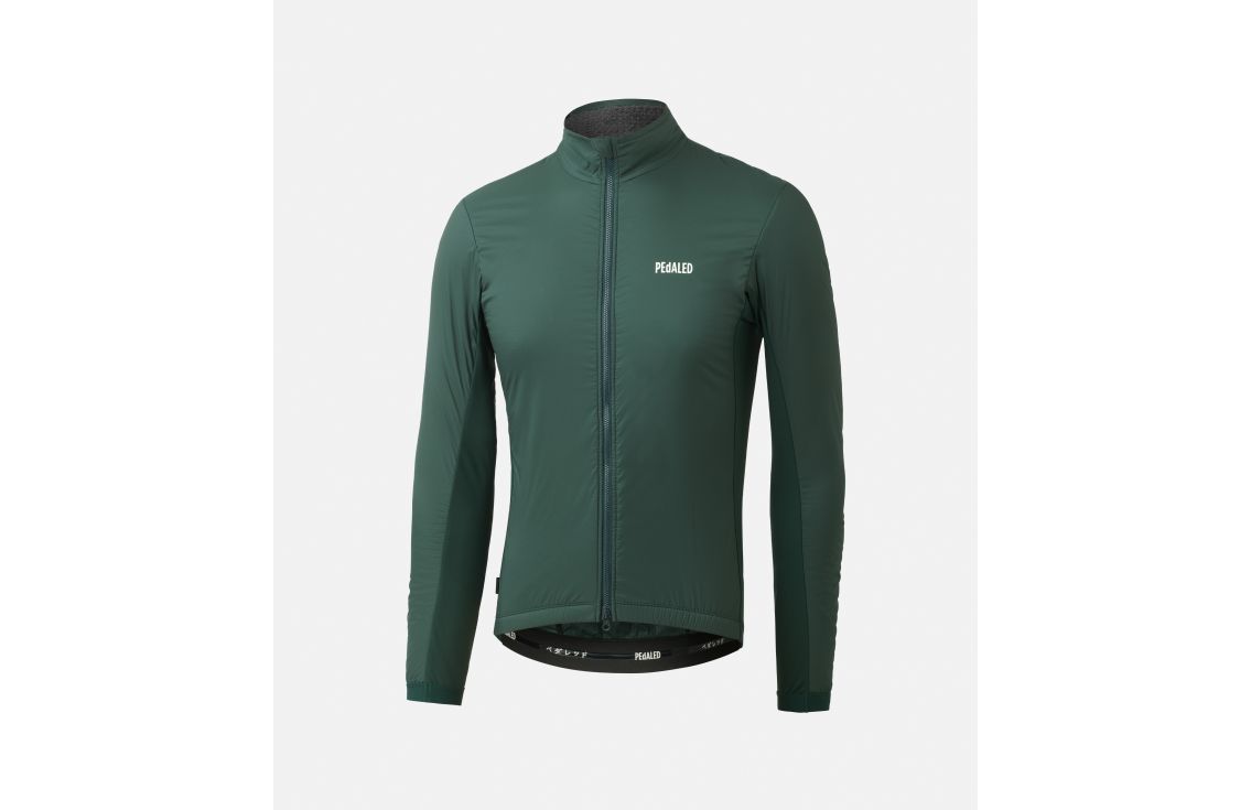 Cycling Jacket Green for Men - Front - Essential | PEdALED
