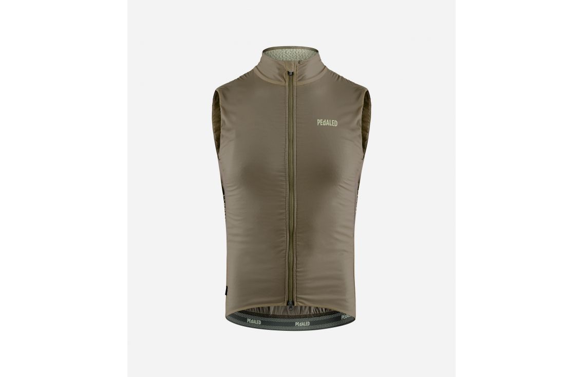 Cycling Insulated Vest Green for Men - Front - Element | PEdALED