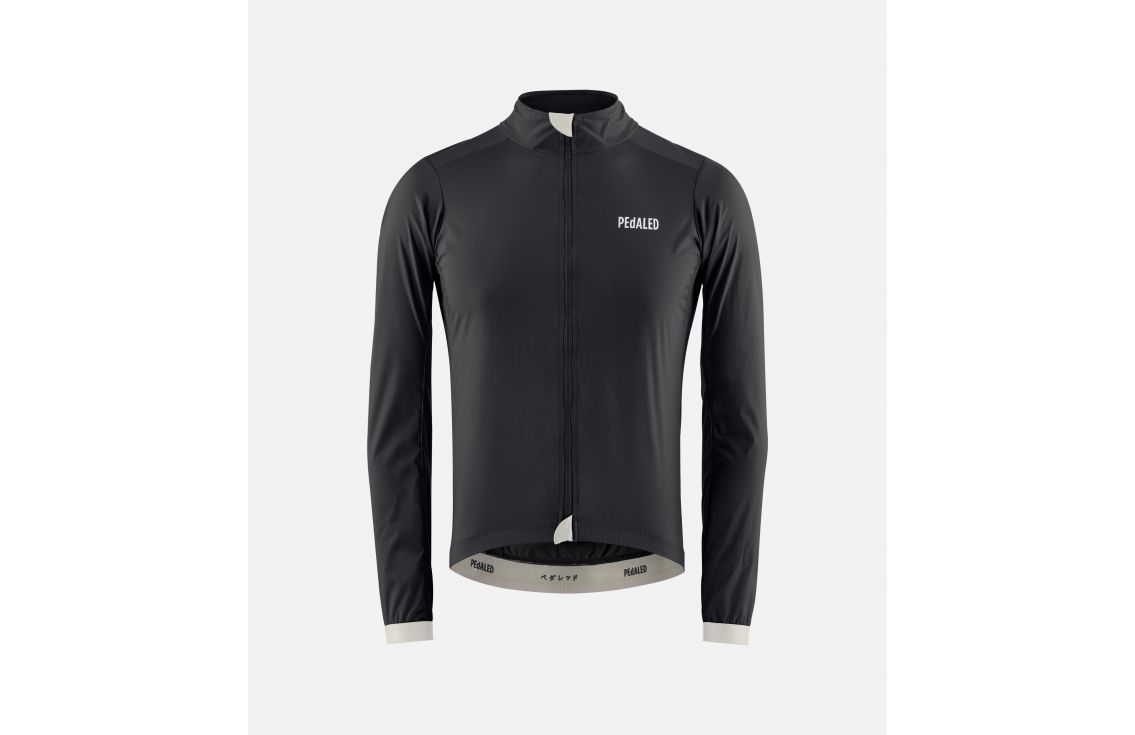 men cycling jacket windproof black essential front pedaled