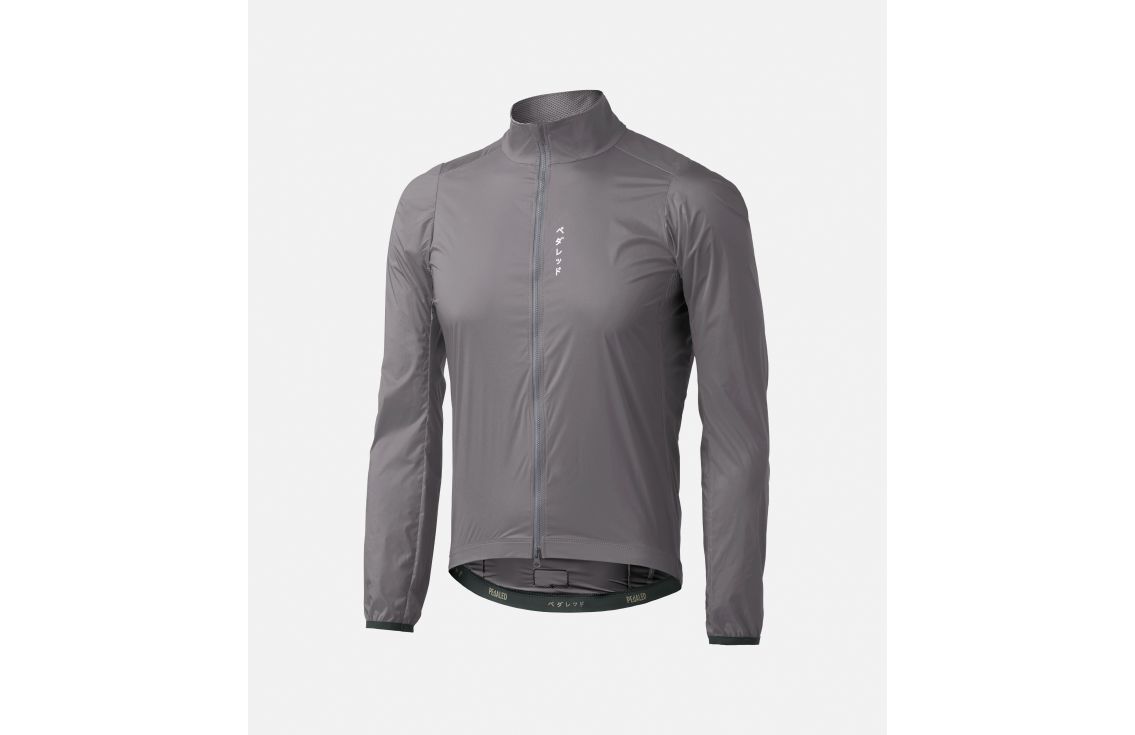 men cycling jacket windproof grey mirai front pedaled