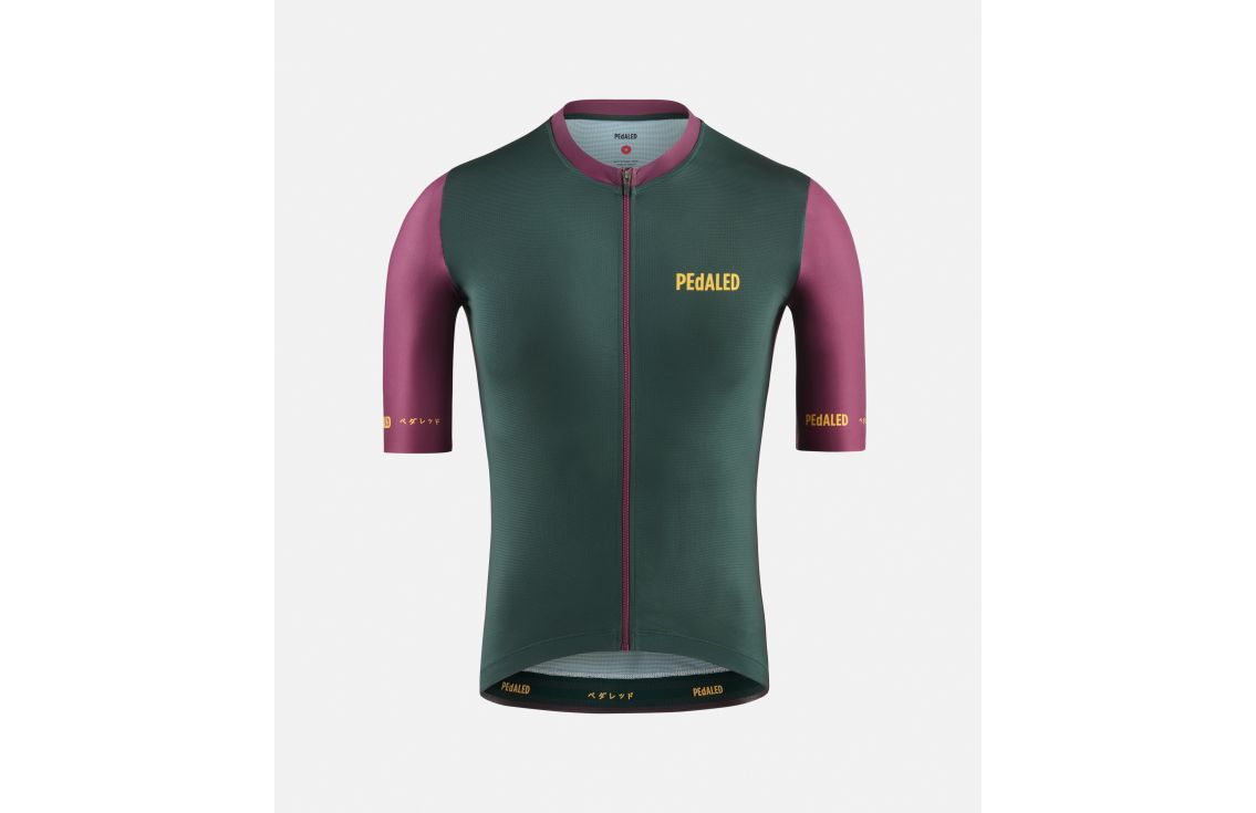 Cycling Jersey Green for Men - Front - Logo | PEdALED
